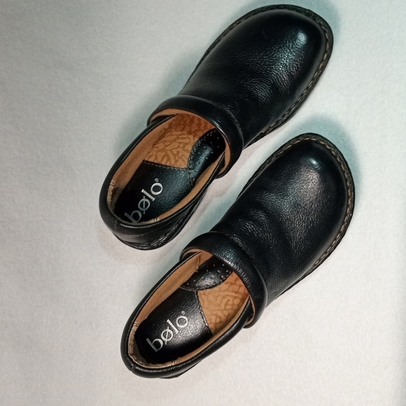 Bolo By Born Slip On Medical Comfort Clogs Womens 6.5 Leather Black J00603 - Picture 4 of 7